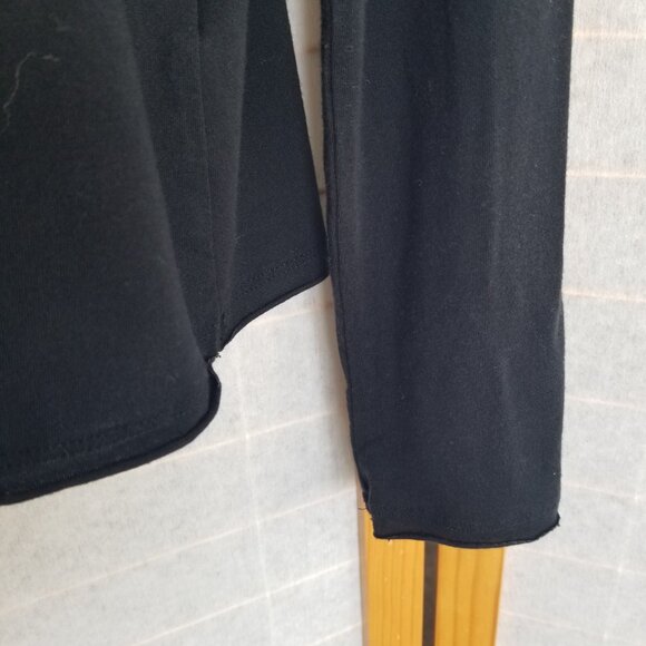 Paper Label Lisa Top Black Wool Blend Base Layer Long Sleeve Tee Size XL - Picture 3 of 8
